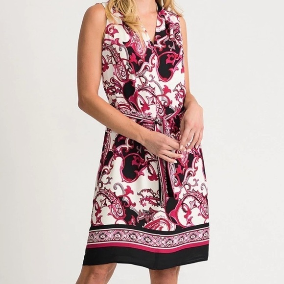 Joseph Ribkoff Dresses & Skirts - Joseph Ribkoff Sleeveless Vanilla Multi Color Shift Dress Size 6